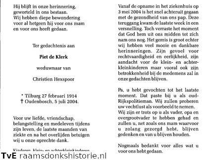 Piet de Klerk- Christien Hexspoor
